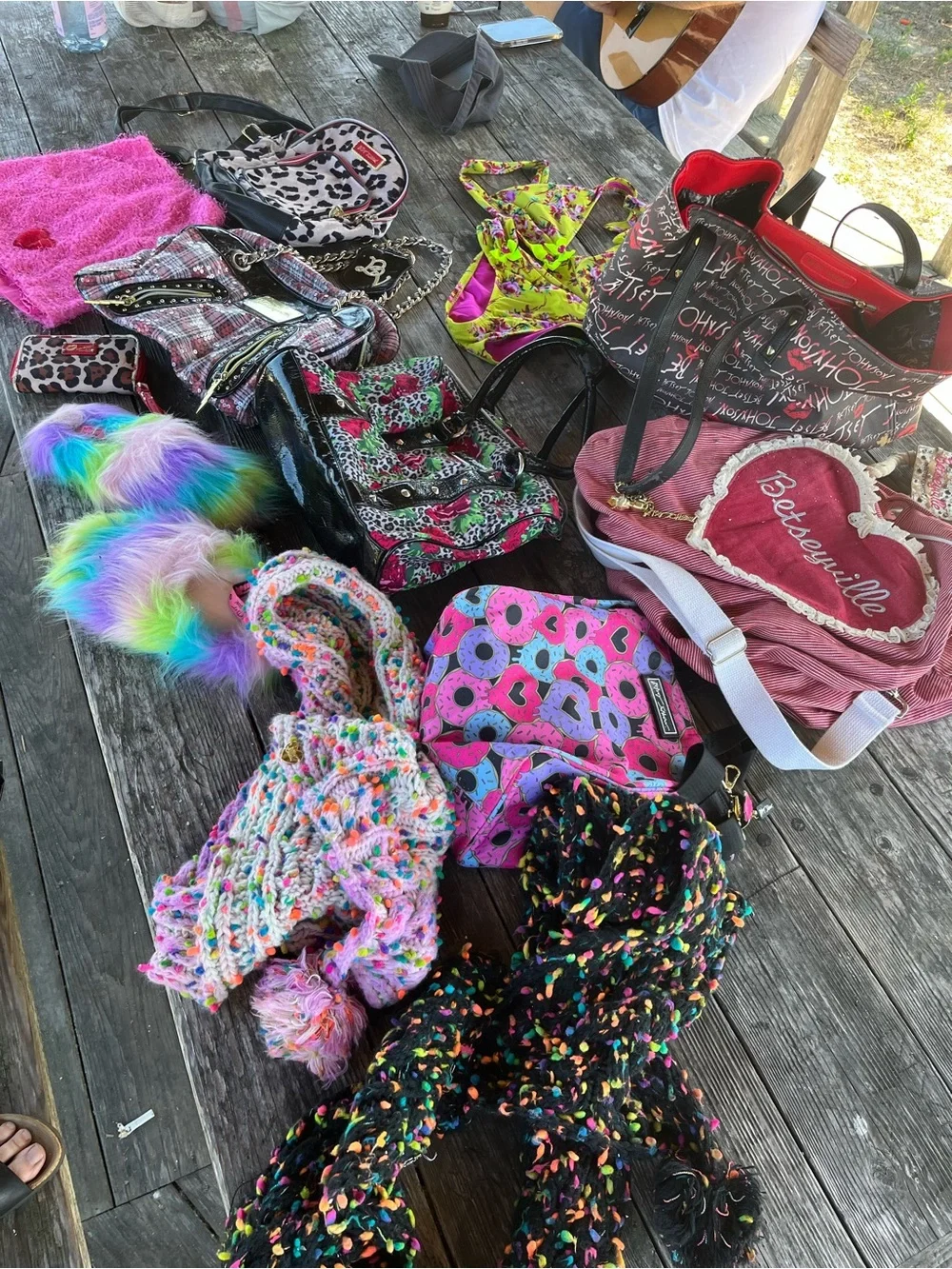 ALL BETSEY JOHNSON Colorful Assorted Purses & Accessories Lot/scarfs , bikini